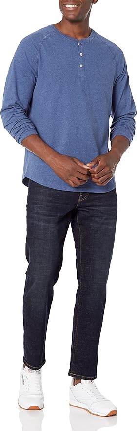 Essentials Long Sleeve Shirt for Men, Regular-Fit Henley, Available in Big & Tall