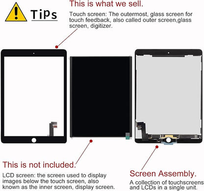 A-MIND For IPad Air 2 A1566 A1567 Touch Screen Digitizer Replacement Ooa LCD Not IncludeOoaNO Home ButtonOoa With Screen ProtectorRepair Tools(Black)