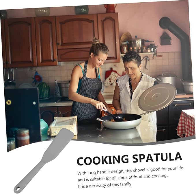 Mikinona Silicone Spatula Frying Spatula Ladles for Cooking Spoons Cooking Tweezers Gadgets Dish Tongs Oven Fish Spatula Spring Tongs for Cooking Non Kitchen Utensils Wok Grey