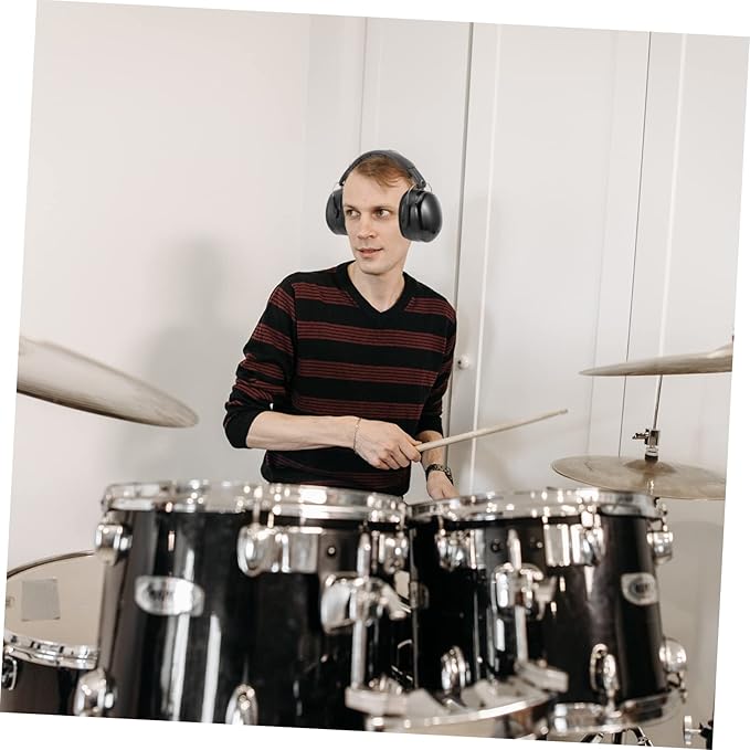 Gadpiparty Leather Over Ear Headphones for Drummers Noise Reduction Headset Sound Insulation Earphones for Jazz Drum Set Performances
