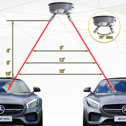 Sutekus Dual Laser Parking Assistant Garage Parking Aid Adjustable Garage Park Guide Sensor with AC Adapter