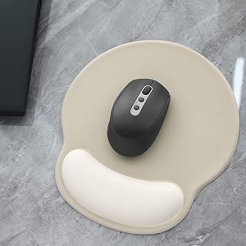 Solid Color Design Ergonomic Mouse Pad Wrist Support Rest,High Viscosity Non-Slip Gel Bottom for Office Desk Accessories, Gaming, Computer, and Laptop (Solid Khaki)
