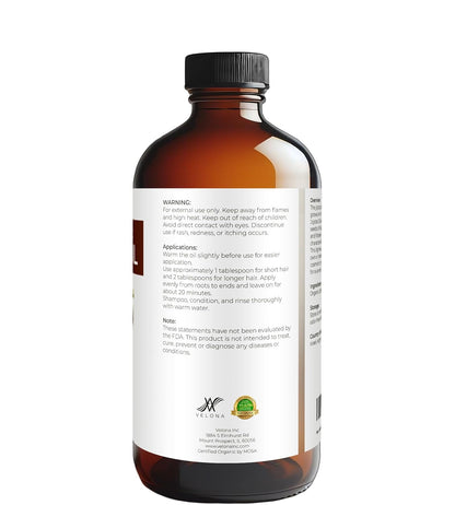 velona Jojoba Oil USDA Certified Organic - 16 Fl Oz in Glass Bottle | 100% Pure and Natural | Golden, Unrefined, Cold Pressed, Hexane Free | Moisturizing Face, Hair, Body, Skin Care