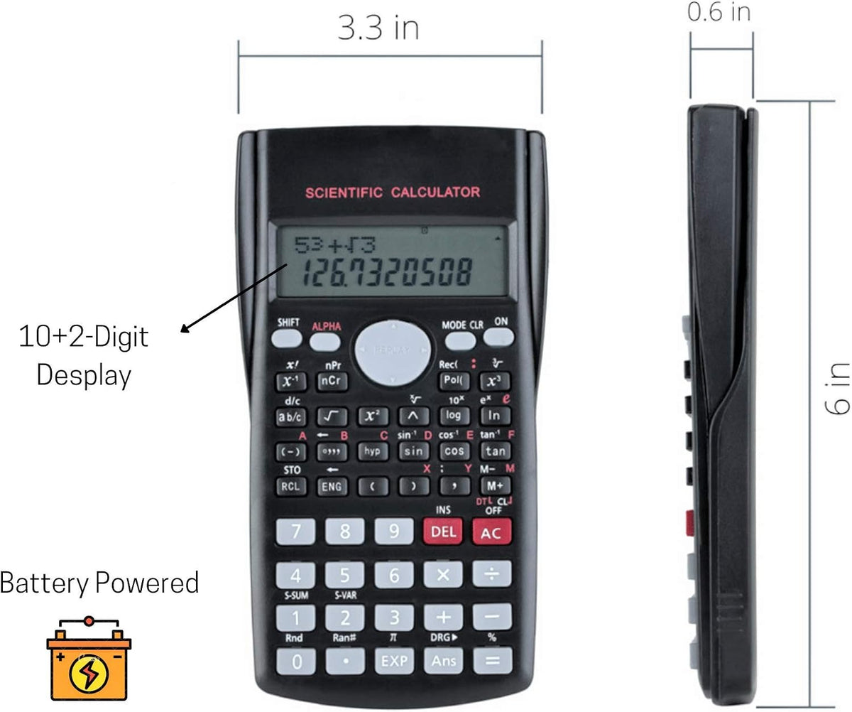 Scientific 2 Line Calculator - Fraction & College Math Calculator for Students & Engineers