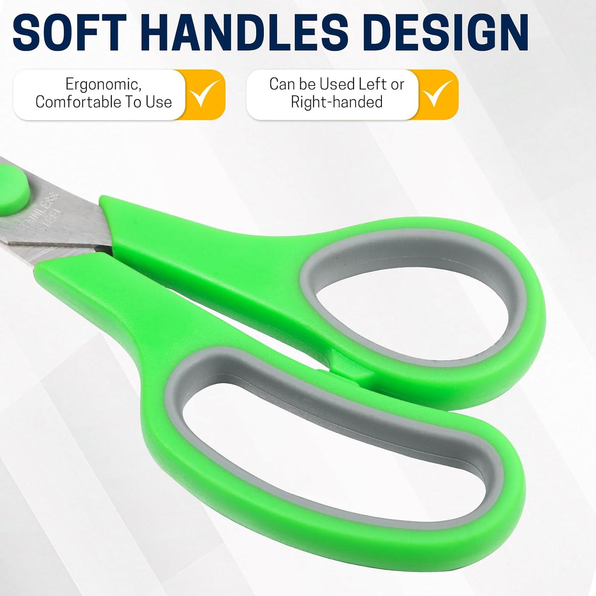 Scissors Bulk Set of 32-Pack, 8" All Purpose Multipurpose Sharp Sewing Craft Fabric Scissors for Office Home High/Middle School Student Office Teacher Art Supplies, Right/Left Handed