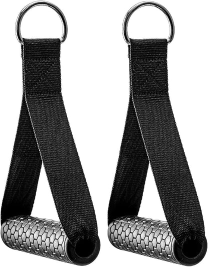 Exercise Cable Handles,Cable Machine Attachment Handles,Cable Handles Compatible with Cable Machines,Super Strong Nylon Webbing for Resistance Training(1 Pairs)