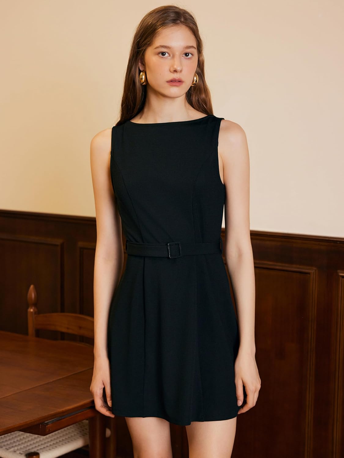 Runs Small, CIDER Sleeveless Dress for Summer Women's Belted Mini A-Line Casual Party Dress.