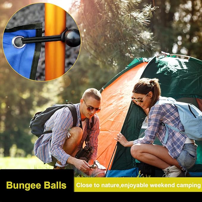 NODG 24 Pieces Ball Bungee 4,6,9 Inch Black Bungee Balls Heavy Duty Tarp Ball Bungee Cords Elastic String 4mm Thickness Tarp  Canopy Shock Cords for Camping, Tents, Cargo, Holding Wire