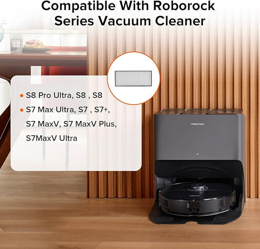 Roborock Washable Filter for Roborock S8 Pro Ultra  S8  S8  S7 Max Ultra  S7  S7  S7 MaxV  S7 MaxV Plus  S7MaxV Ultra Robot Vacuum Cleaners (2Pcs White)