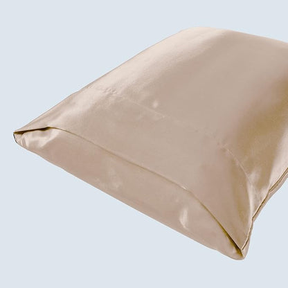EXQ Home Caramel Silk Satin Pillowcases 20x26 inches, Set of 2 with Envelope Closure