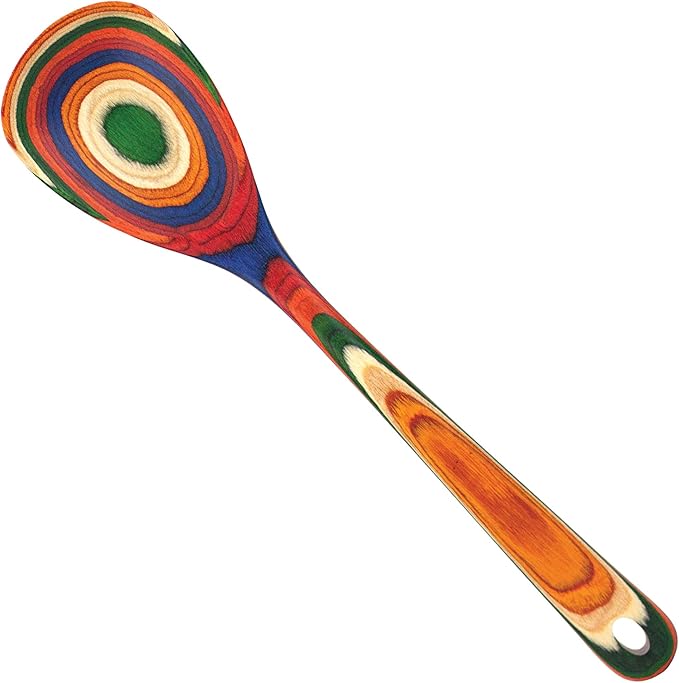 Totally Bamboo Baltique Marrakesh Collection 12-12" Wooden Cooking Spoon, Safe for Nonstick