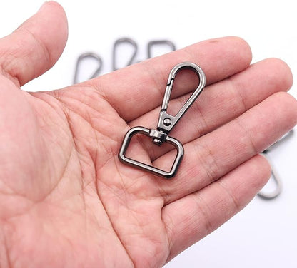JWBIZ 16 Pcs D Ring Swivel Lobster Claw Clasp, Push Gate Snap Hooks Trigger Clips (Gun Black, 34 inch)