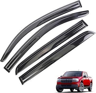 Window Visors Rain Guards Deflector Fit for 2022 2023 2024 Ford Maverick Accessories 4 pcs -Ram Window Deflector Visors Vent Sun Rain Guard Shade