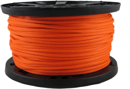 1/4 inch Neon Orange Dacron Polyester Rope - 500 Foot Spool | Solid Braid - High Visibility (500 ft)