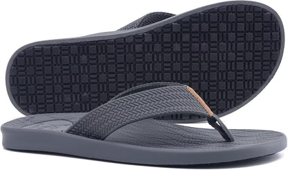 KuaiLu Mens Flip Flops Arch Support Comfortable Summer Beach Thong Sandals Yoga Foam Cushion Slip on Slippers