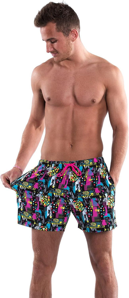Third Wave Premium Swim Trunks - Men's 5 Inch Inseam Quick Dry Swim Shorts for Beach and Swimming