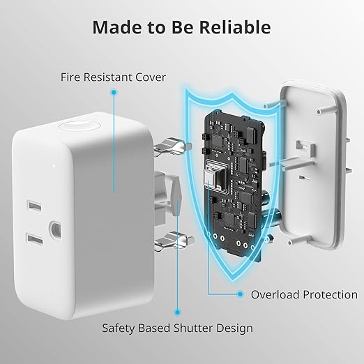 SwitchBot Smart Plug Mini 15A, Energy Monitor, Smart Home WiFi(2.4GHz)  Bluetooth Outlet Compatible with Alexa  Google Home, APP Remote Control  Timer Function for Home Automation, No Hub Required