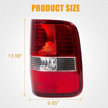 RANSOTO Right Tail Light Compatible with 2004 2005 2006 2007 2008 Ford F150 F-150 Replace FO2801182, 5L3Z-13404-CA, 6L3Z-13404-BA Rear Brake Light (Passenger Side)