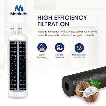 MARRIOTTO Refrigerator Water Filter Compatible with Whirlpool W10295370A, EDR1RXD1, WHR1RXD1, KAD1RXD1, Filter 1, W10295370, P4RFWB, P8RFWB2L, 46-9930, 46-9081 Refrigerator Water Filter  Pack of 2