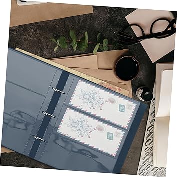20pcs Banknote Collection Book Stamp Holder Stamp Books for Collecting Stamps Stamp Storage Bag Money Binder Coin Storage Book Stamp Album Bill Protector Sleeves Transparent PVC
