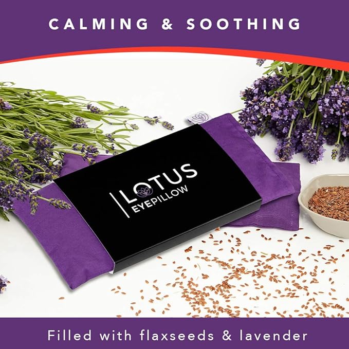 Lotus Weighted Lavender Eye PillowSleeping  Meditation MaskYoga Eye Pillow Lavender Aromatherapy Eye Pillow  Hot or Cold Pack Head Ache Relief  Sleep mask Relaxing Gift Men, Women  Employees