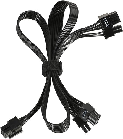 PCIE Cable for Corsair, 65CM 8 Pin to Dual 62 Pin PCIE Power Cable for Thermaltake, Male to Male GPU Cable for ARESGAME Modular Power Supply (65cm15cm)