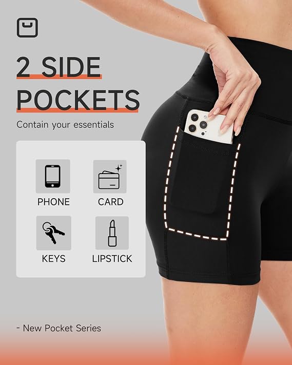 GAYHAY High Waisted Biker Shorts for Women - 8"/5"/3" Soft Black Spandex Shorts for Workout Volleyball Yoga Dance