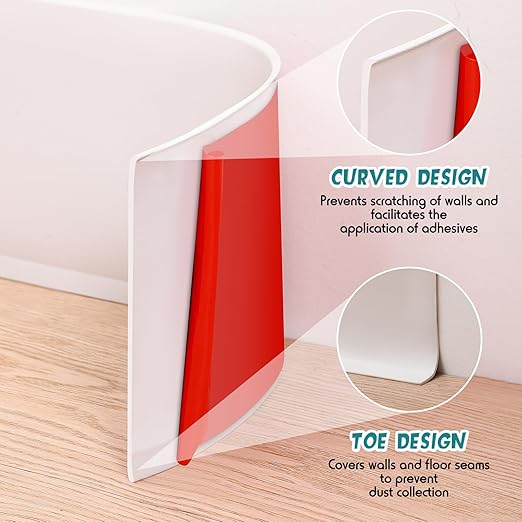 Frienda 6 Inch x 40 ft Flexible Baseboard Molding Trim Peel and Stick Vinyl Wall Base Cove Base Self Adhesive Rubber Vinyl Wall Base, White