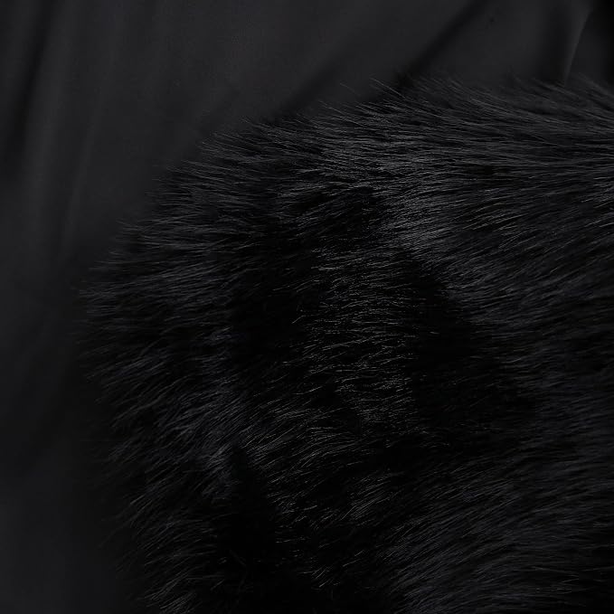 Amazhiyu Women's Faux Fur Cropped Coat Long Sleeve Open Front Winter Jacket .