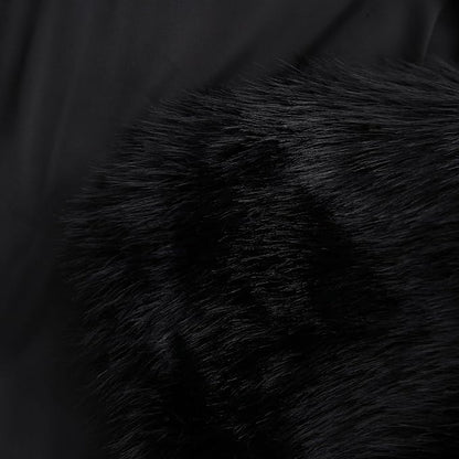 Amazhiyu Women's Faux Fur Cropped Coat Long Sleeve Open Front Winter Jacket .