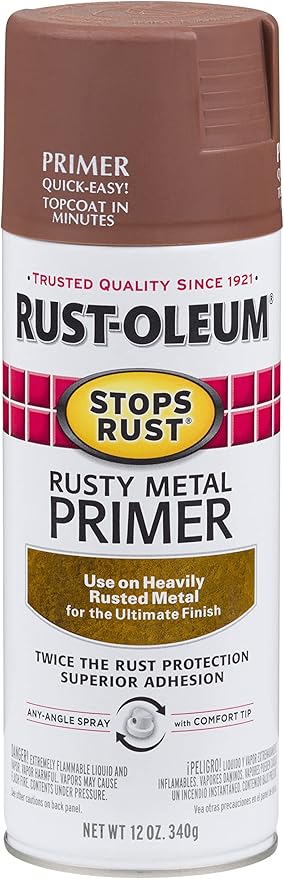 Rust-Oleum 7769830 Stops Rust Rusty Metal primer Spray, 12 oz, Flat Brown