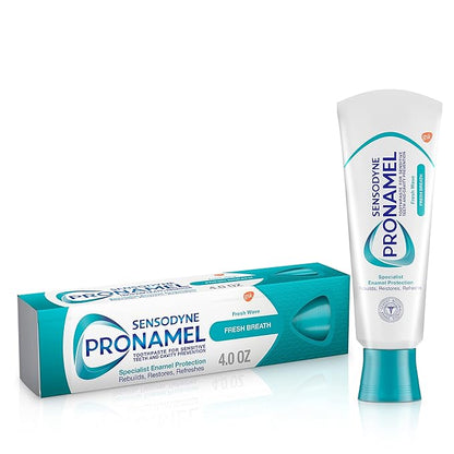 Sensodyne Pronamel Fresh Breath Enamel Toothpaste for Sensitive Teeth and Cavity Protection, Fresh Wave - 4 oz