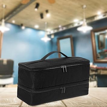 Travel Case Hair Dryer Storage Bag Curling Organizer Bag Large Makeup Case Double Layer Carrying Case for Home, Business Trip