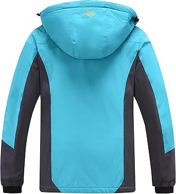 wantdo Women's Mountain Waterproof Ski Jacket Windproof Rain Jacket Winter Warm Hooded Coat
