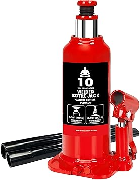 Bottle Jack 10 Ton (20,000 LBs) Hydraulic Car Jack, Fit for Auto Truck Repair and House Lift, Red