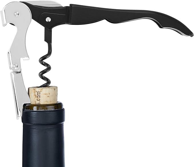 True TrueTap Double Hinged Waiters Corkscrew, Black Wine Bottle Opener with Foil Cutter, Wine Key (Pack of 3)