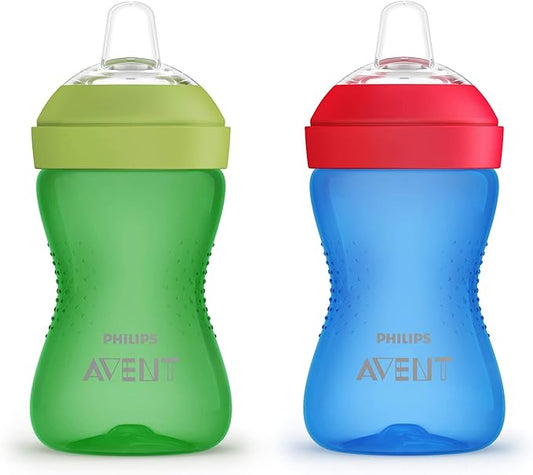 Philips Avent Spout Sippy Cup with Soft Spout and Leak-Proof Design, BlueGreen, 10oz, 2pk, SCF80121