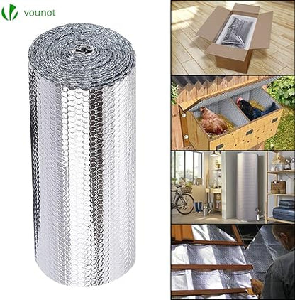 Insulation Roll Radiator Foil 24in x 10ft, Double Aluminum Bubble Heat Thermal Reflector Panels