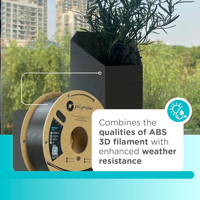 Polymaker ASA Filament 1.75mm Dark Grey, 1kg ASA 3D Printing Filament, Heat  Weather Resistant - ASA 3D Printer Filament Perfect for Printing Outdoor Functional Parts