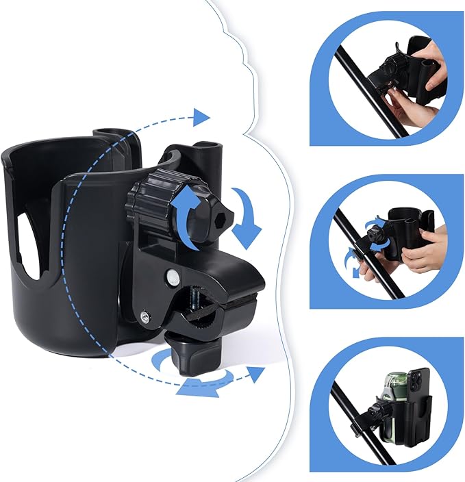 Stroller Cup Holder with Phone Holder - Compatible with All Bugaboo Strollers, Fits Most Cups, Bugaboo Butterfly Accessories