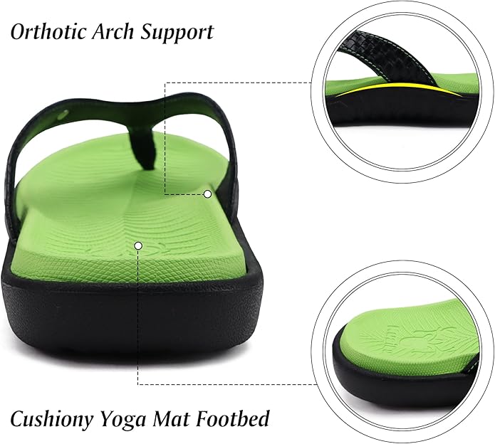 KuaiLu Womens Flip Flops Ladies Yoga Mat Comfortable Walking Thong Sandals With Plantar Fasciitis Arch Support Slip On Indoor Outdoor For Summer