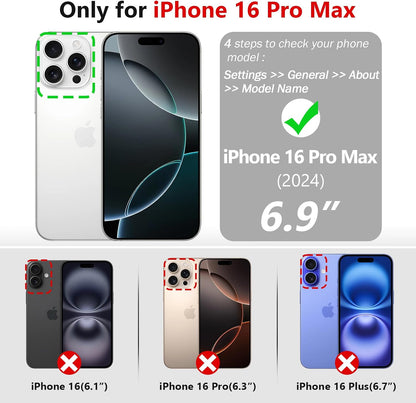 Varikke for iPhone 16 Pro Max Wallet Case Detachable with Card Holder for Women, Fashion Glitter PU Leather Strap Magnetic Flip Wallet Removable Phone Case Cover for iPhone 16 Pro Max 6.9", Silver