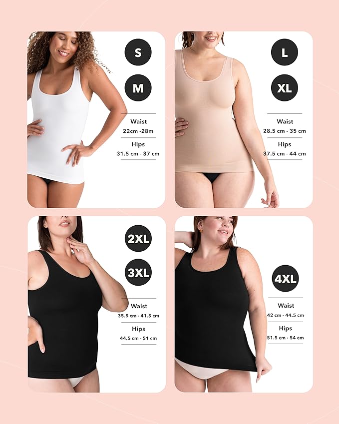SHAPERMINT Compression Tank Cami - Tummy and Waist Control Body Shapewear Camisole for Women