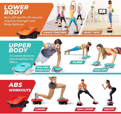 Yes4All Ab Twister Board, 15 inch XXL, Waist Twisting Disc,Twisting Stepper for Aerobic Exercise, Full Body Toning Workout, Noise-Free, 2pcs in a Box