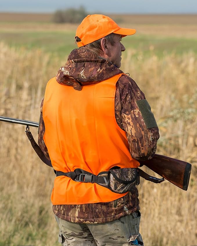 Roicaholy Men's Orange Hunting Vest, Waterproof and Ultra-Quilt Fabric, with Pockets, Zip Up
