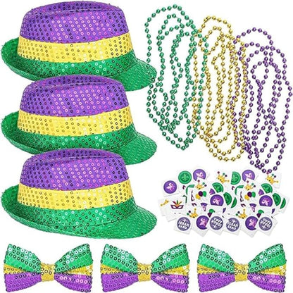 Sequins Fedora Hat Mardi Gras Celebration Party Accessories Carnival Party Decor