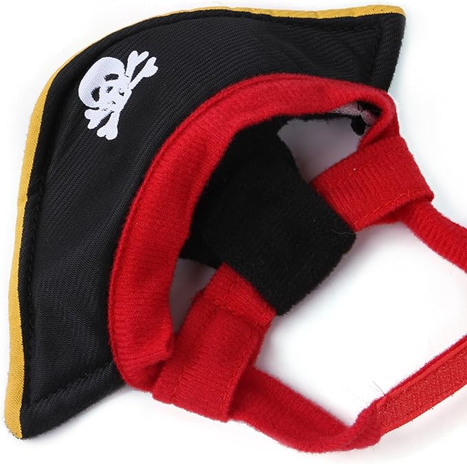 Pet Pirate Costume Cat Pirate Costumes Pet Pirate Hat Pirate Skull Triangle Bandana Halloween for Dogs Cats with Skull Hat Pirates Party Necklace for Pet Captain Headwear for Cat