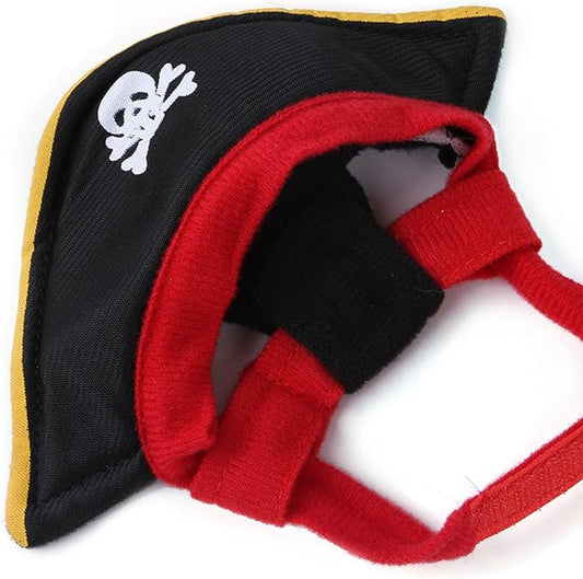 Pet Pirate Costume Cat Pirate Costumes Pet Pirate Hat Pirate Skull Triangle Bandana Halloween for Dogs Cats with Skull Hat Pirates Party Necklace for Pet Captain Headwear for Cat