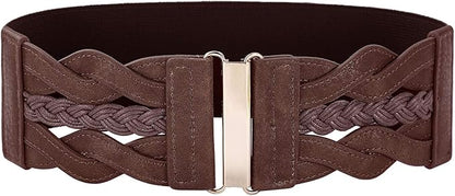 GRACE KARIN Women's Elastic Wide Belts Vintage Stretchy Belt Retro Fashion Cinch Belts for Dresses