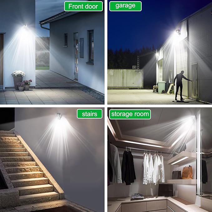 Motion Sensor Outdoor Lights, Battery Motion Sensor Light Outdoor, 6000K LED Spotlight Outdoor, 8W 600 LM Security Lights for Outside Garage and Yard, 1 Pack